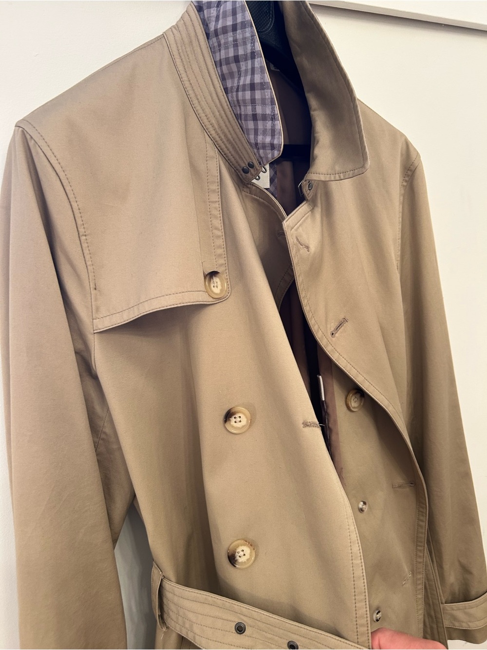 Ben Sherman Tan Double-Breasted Trench Coat - Picture 2 of 12